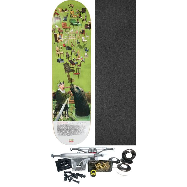 Uma Landsleds Skateboards Roman Pabich Cow Seal Tongue Skateboard Deck - 8.38" x 32" - Complete Skateboard Bundle